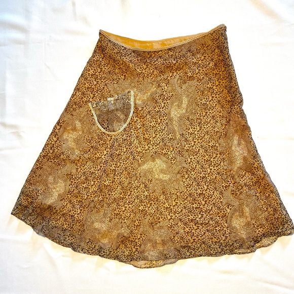 Silk Skirt Medium animal print front pocket - Picture 2 of 15